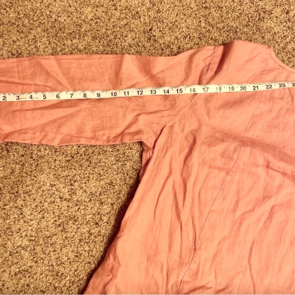 NWT J. Jill Love Linen Swing Tiered Dress 3/4 Sleeve Apricot (Size Large) - Picture 5 of 7